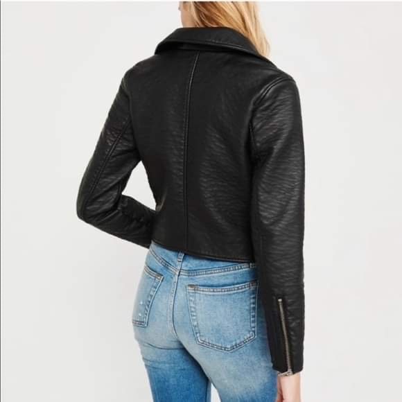 Abercrombie & Fitch Faux Leather Moto Jacket Size S - Picture 5 of 6